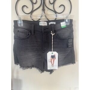New Celebrity Pink 3" high rise black washed distressed Shorts Size 9/29